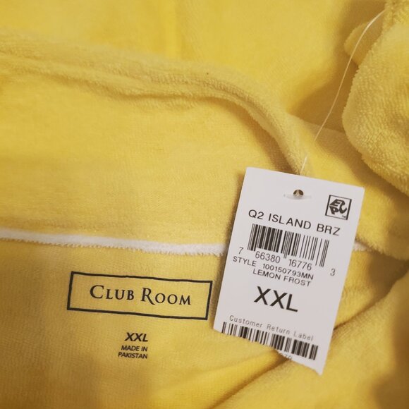 Club Room Mens Lemon Yellow Terry Polo XXL - Picture 7 of 9